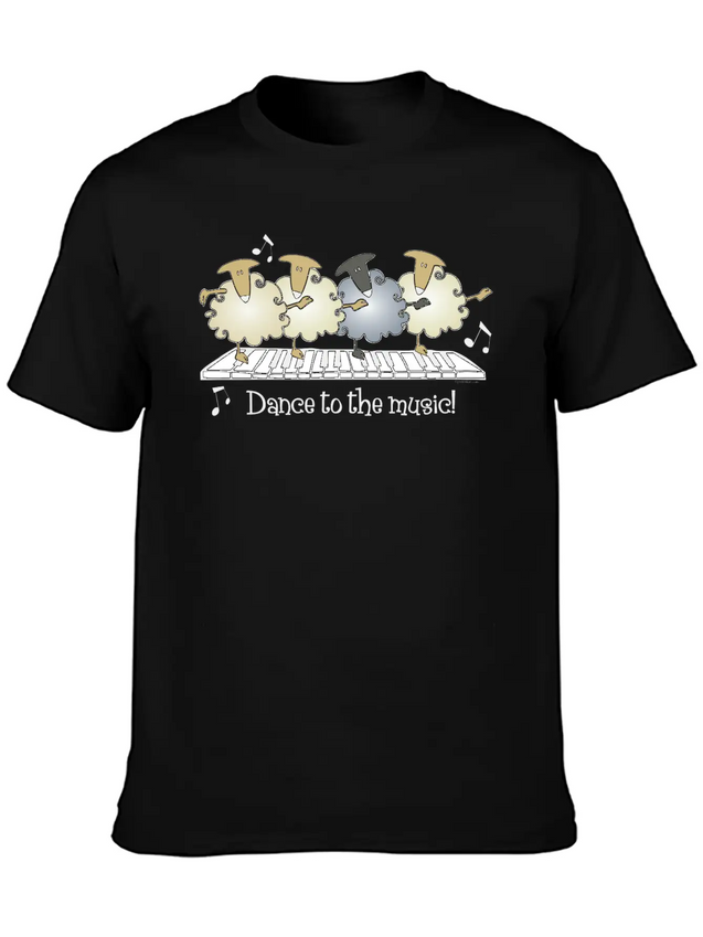 Sheep Chorus Line Lightweight Cotton T-Shirt – Daily Comfort Graphic Shirt