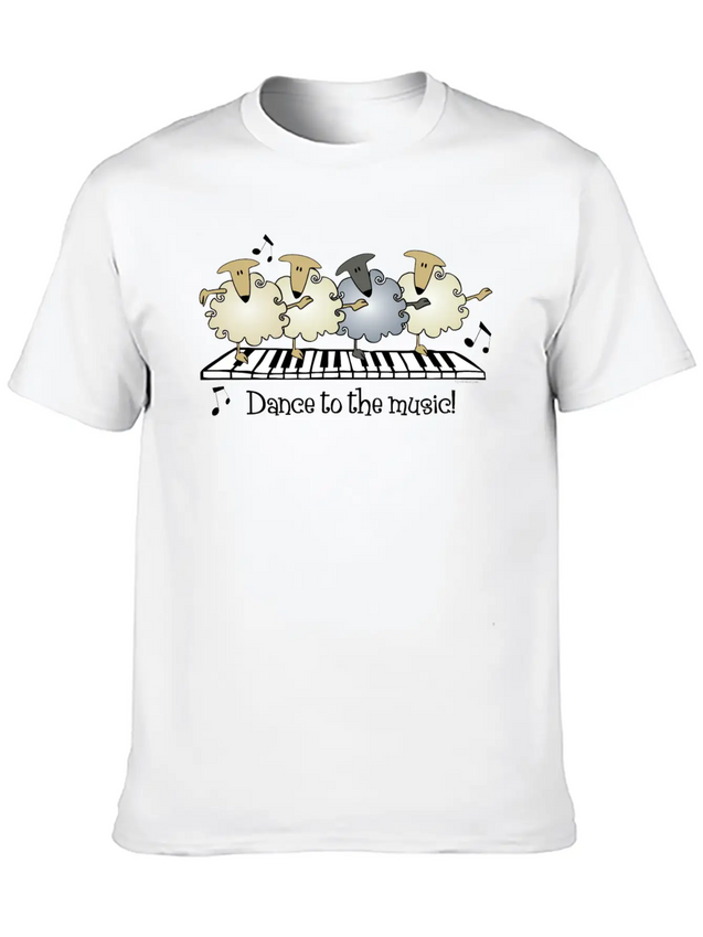 Sheep Chorus Line Lightweight Cotton T-Shirt – Daily Comfort Graphic Shirt