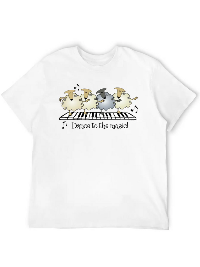 Sheep Chorus Line Lightweight Cotton T-Shirt – Daily Comfort Graphic Shirt