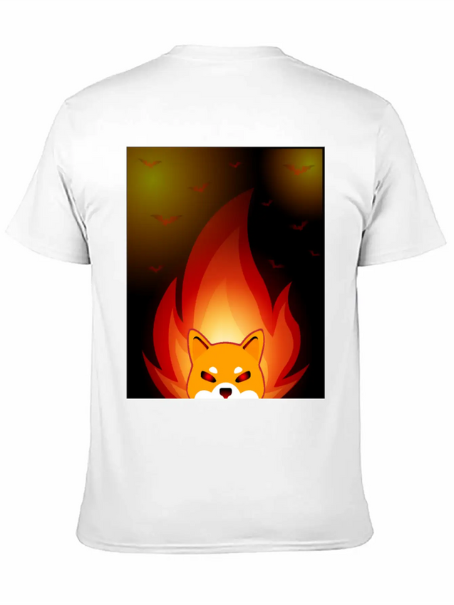Shiba Inu Coin Crypto Currency With Fire Lightweight Cotton T-Shirt – Daily Comfort Graphic Shirt