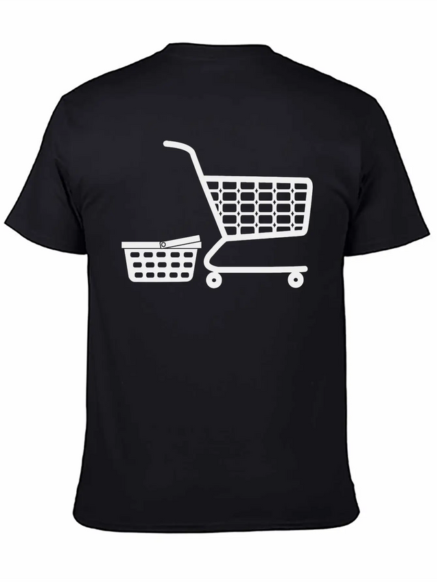 Shopping Cart And Basket Logo For Shop Or Supermar Lightweight Cotton T-Shirt – Daily Comfort Graphic Shirt