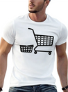Shopping Cart And Basket Logo For Shop Or Supermar Lightweight Cotton T-Shirt – Daily Comfort Graphic Shirt