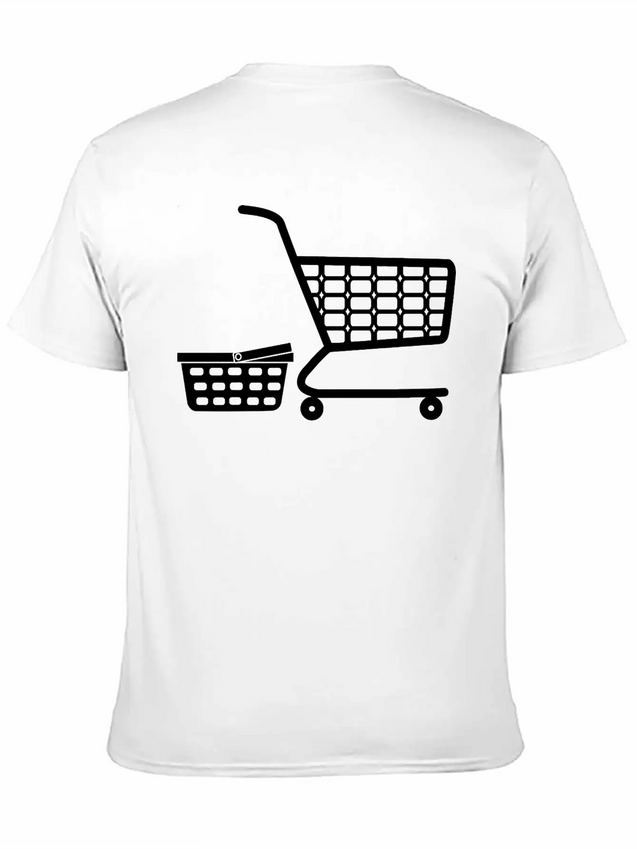Shopping Cart And Basket Logo For Shop Or Supermar Lightweight Cotton T-Shirt – Daily Comfort Graphic Shirt