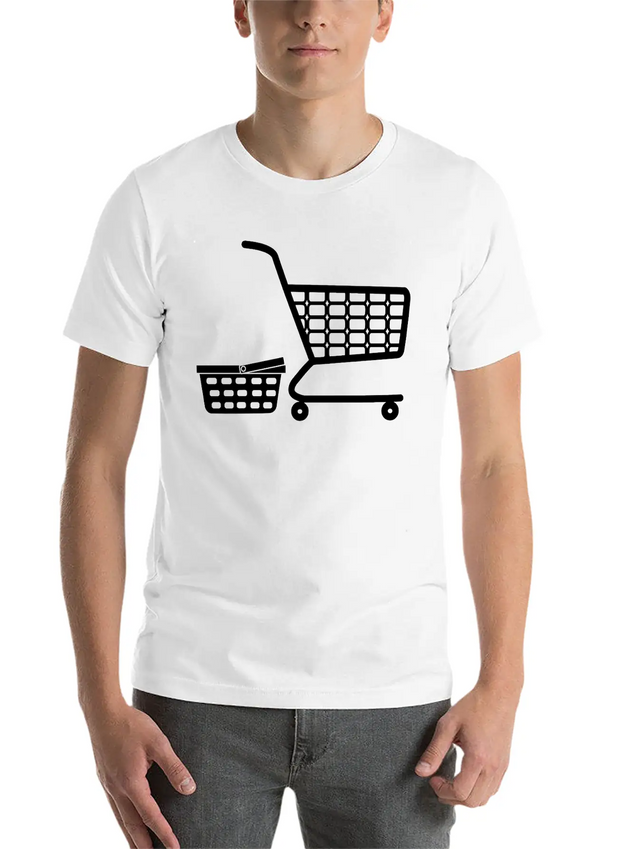 Shopping Cart And Basket Logo For Shop Or Supermar Lightweight Cotton T-Shirt – Daily Comfort Graphic Shirt