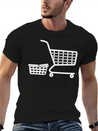 Shopping Cart And Basket Logo For Shop Or Supermar Lightweight Cotton T-Shirt – Daily Comfort Graphic Shirt