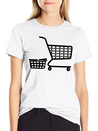Shopping Cart And Basket Logo For Shop Or Supermar Lightweight Cotton T-Shirt – Daily Comfort Graphic Shirt