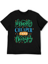 Shopping Is Cheaper Than Therapy Lightweight Cotton T-Shirt – Daily Comfort Graphic Shirt