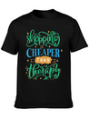 Shopping Is Cheaper Than Therapy Lightweight Cotton T-Shirt – Daily Comfort Graphic Shirt