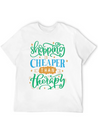 Shopping Is Cheaper Than Therapy Lightweight Cotton T-Shirt – Daily Comfort Graphic Shirt