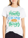 Shopping Is Cheaper Than Therapy Lightweight Cotton T-Shirt – Daily Comfort Graphic Shirt