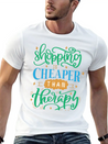 Shopping Is Cheaper Than Therapy Lightweight Cotton T-Shirt – Daily Comfort Graphic Shirt