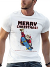 Skater Santa - Christmas Lightweight Cotton T-Shirt – Daily Comfort Graphic Shirt