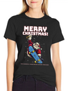 Skater Santa - Christmas Lightweight Cotton T-Shirt – Daily Comfort Graphic Shirt