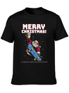 Skater Santa - Christmas Lightweight Cotton T-Shirt – Daily Comfort Graphic Shirt