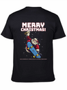 Skater Santa - Christmas Lightweight Cotton T-Shirt – Daily Comfort Graphic Shirt