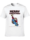 Skater Santa - Christmas Lightweight Cotton T-Shirt – Daily Comfort Graphic Shirt