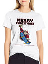 Skater Santa - Christmas Lightweight Cotton T-Shirt – Daily Comfort Graphic Shirt