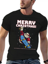 Skater Santa - Christmas Lightweight Cotton T-Shirt – Daily Comfort Graphic Shirt