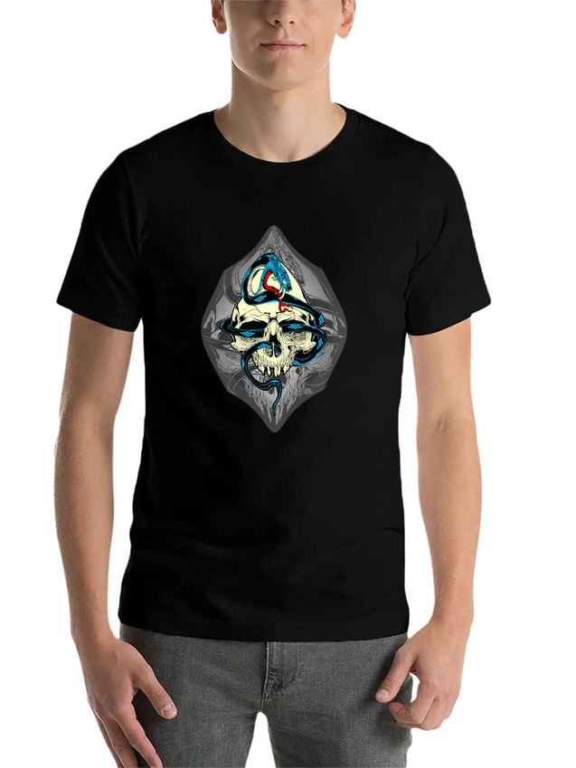 Skull And Snake Lightweight Cotton T-Shirt – Daily Comfort Graphic Shirt