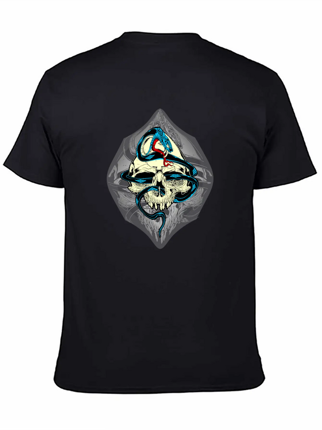 Skull And Snake Lightweight Cotton T-Shirt – Daily Comfort Graphic Shirt