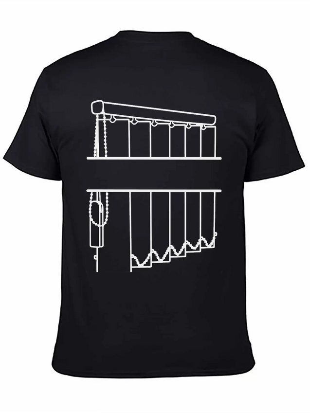 Slats Transparent Window Covering Lightweight Cotton T-Shirt – Daily Comfort Graphic Shirt