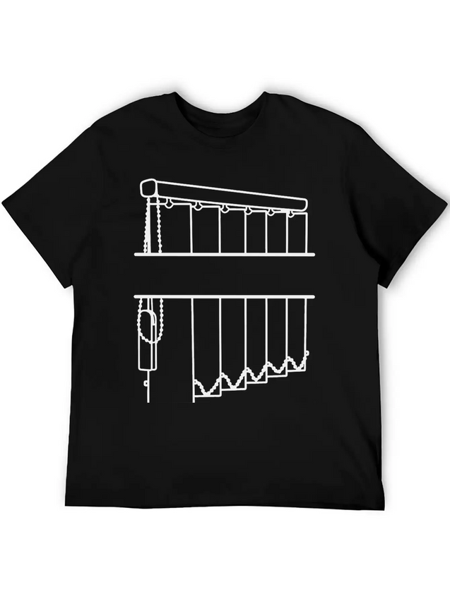 Slats Transparent Window Covering Lightweight Cotton T-Shirt – Daily Comfort Graphic Shirt