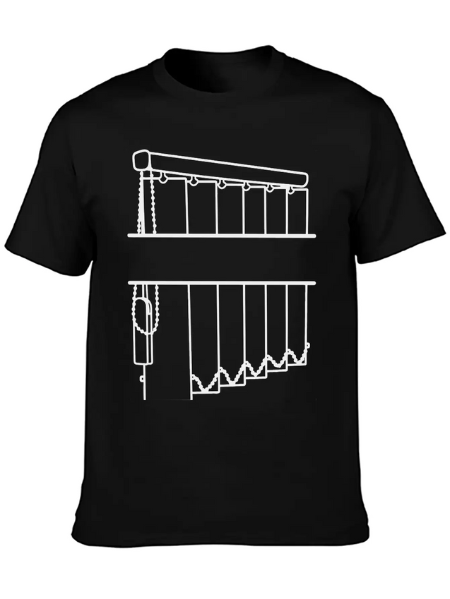 Slats Transparent Window Covering Lightweight Cotton T-Shirt – Daily Comfort Graphic Shirt