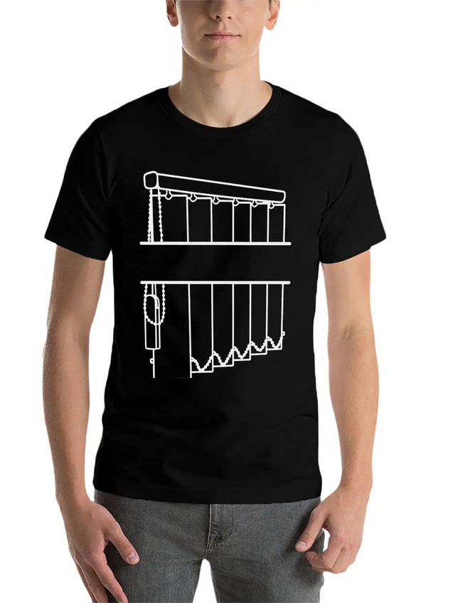 Slats Transparent Window Covering Lightweight Cotton T-Shirt – Daily Comfort Graphic Shirt