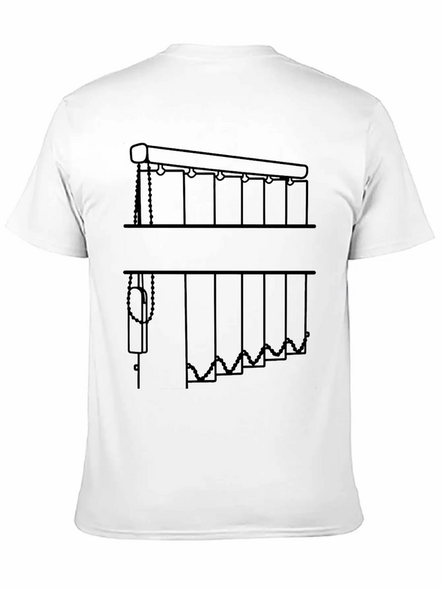 Slats Transparent Window Covering Lightweight Cotton T-Shirt – Daily Comfort Graphic Shirt