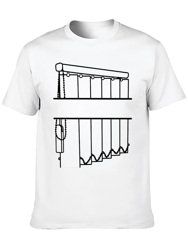Slats Transparent Window Covering Lightweight Cotton T-Shirt – Daily Comfort Graphic Shirt