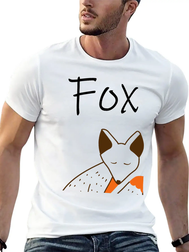 Sleeping Fox Lightweight Cotton T-Shirt – Daily Comfort Graphic Shirt