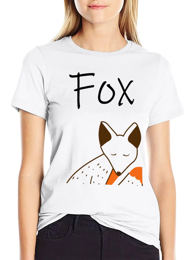 Sleeping Fox Lightweight Cotton T-Shirt – Daily Comfort Graphic Shirt