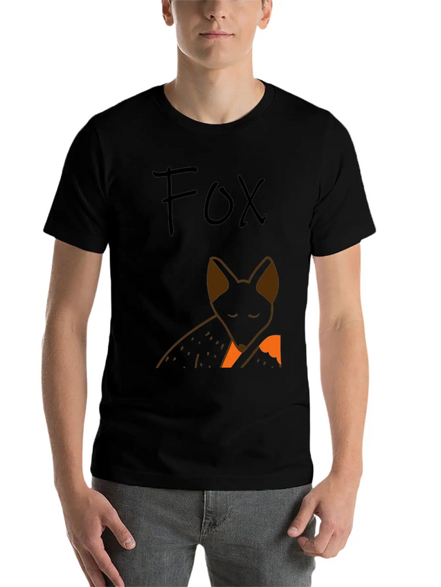Sleeping Fox Lightweight Cotton T-Shirt – Daily Comfort Graphic Shirt