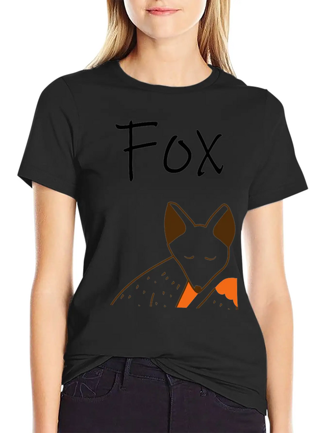 Sleeping Fox Lightweight Cotton T-Shirt – Daily Comfort Graphic Shirt