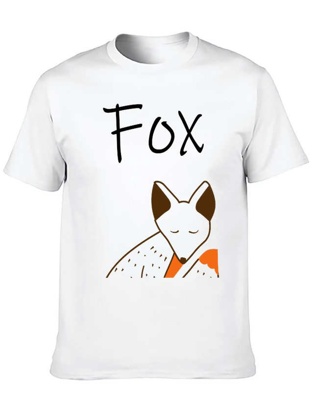 Sleeping Fox Lightweight Cotton T-Shirt – Daily Comfort Graphic Shirt
