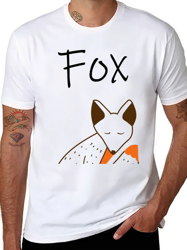Sleeping Fox Lightweight Cotton T-Shirt – Daily Comfort Graphic Shirt