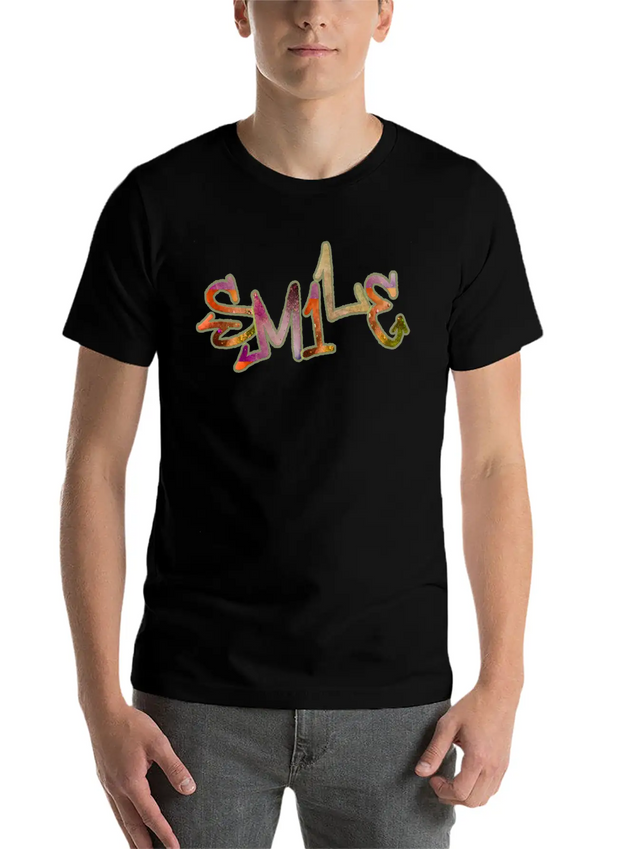 Smile Graffiti Lightweight Cotton T-Shirt – Daily Comfort Graphic Shirt