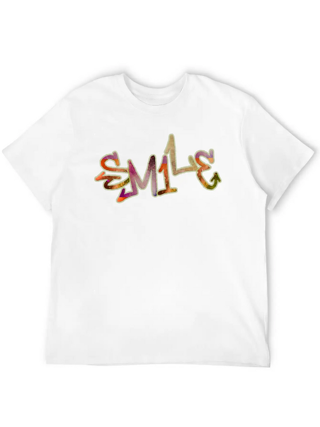 Smile Graffiti Lightweight Cotton T-Shirt – Daily Comfort Graphic Shirt