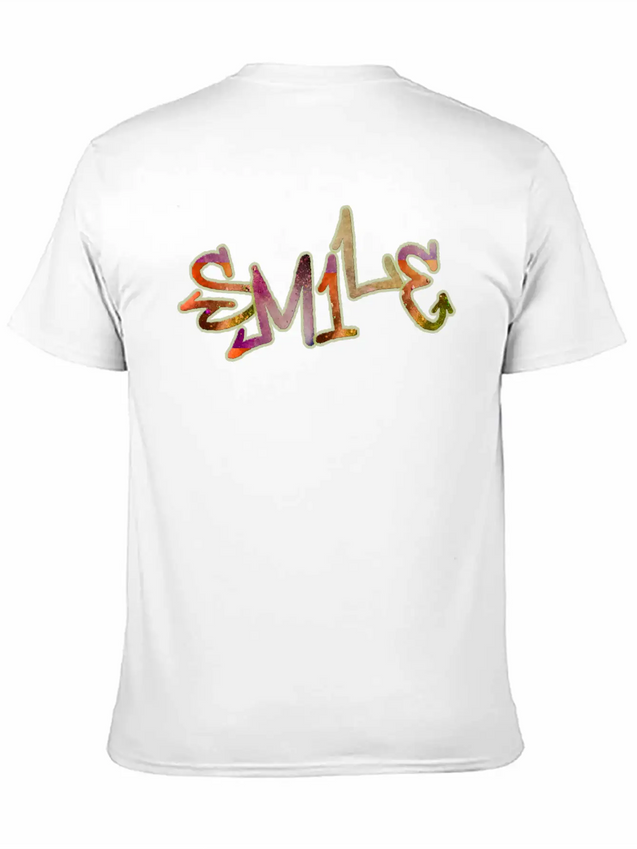 Smile Graffiti Lightweight Cotton T-Shirt – Daily Comfort Graphic Shirt
