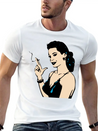 Smoking Retro Woman Lightweight Cotton T-Shirt – Daily Comfort Graphic Shirt