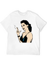 Smoking Retro Woman Lightweight Cotton T-Shirt – Daily Comfort Graphic Shirt