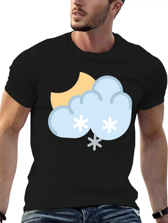 Snow At Night Lightweight Cotton T-Shirt – Daily Comfort Graphic Shirt