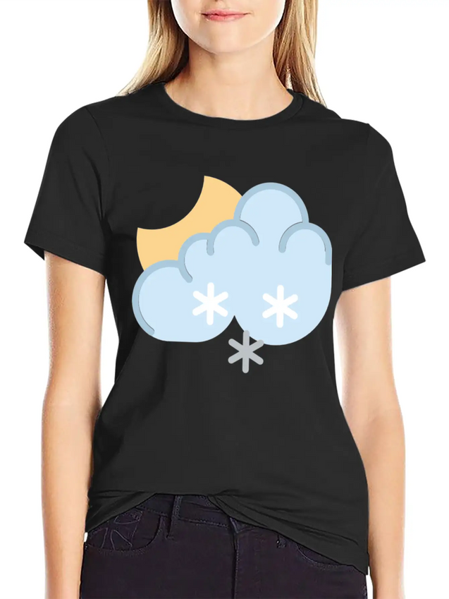 Snow At Night Lightweight Cotton T-Shirt – Daily Comfort Graphic Shirt