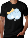 Snow At Night Lightweight Cotton T-Shirt – Daily Comfort Graphic Shirt