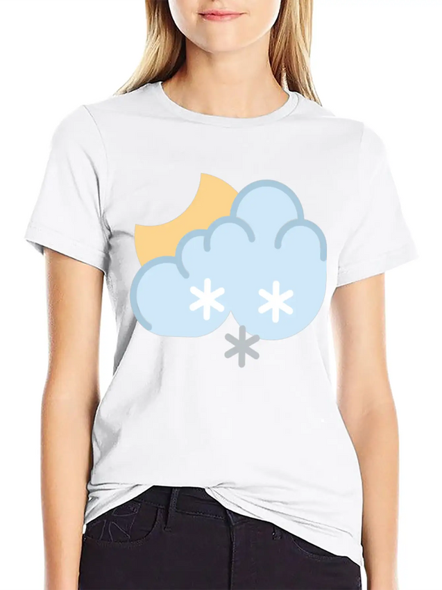Snow At Night Lightweight Cotton T-Shirt – Daily Comfort Graphic Shirt