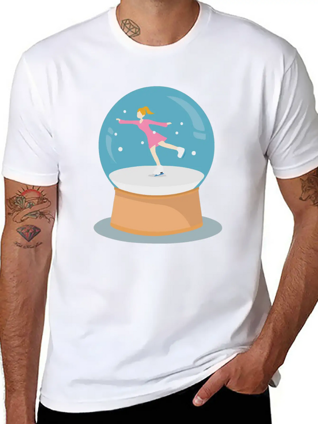 Snow Globe Lightweight Cotton T-Shirt – Daily Comfort Graphic Shirt