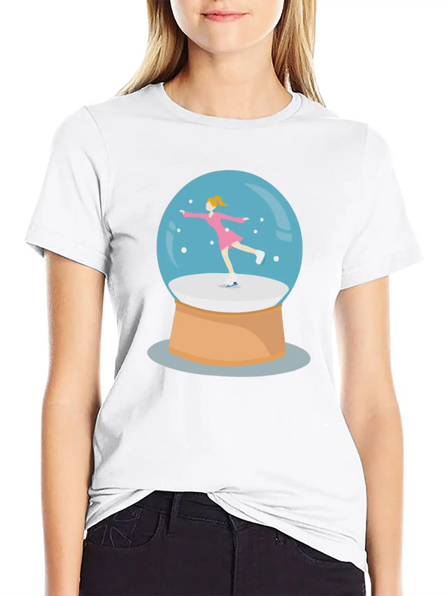 Snow Globe Lightweight Cotton T-Shirt – Daily Comfort Graphic Shirt