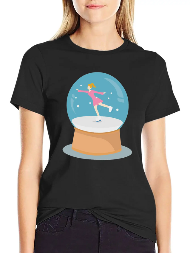 Snow Globe Lightweight Cotton T-Shirt – Daily Comfort Graphic Shirt