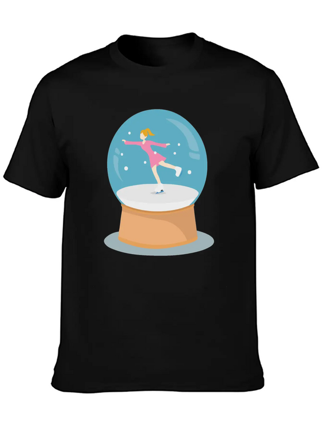 Snow Globe Lightweight Cotton T-Shirt – Daily Comfort Graphic Shirt