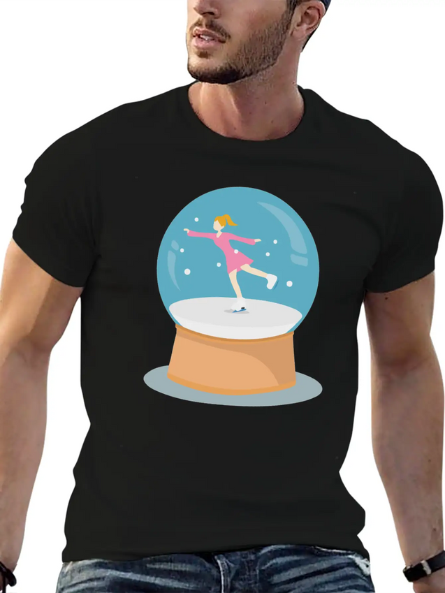 Snow Globe Lightweight Cotton T-Shirt – Daily Comfort Graphic Shirt